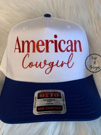 American Cowgirl Embroidered Hat for wholesale by Cup It Designs