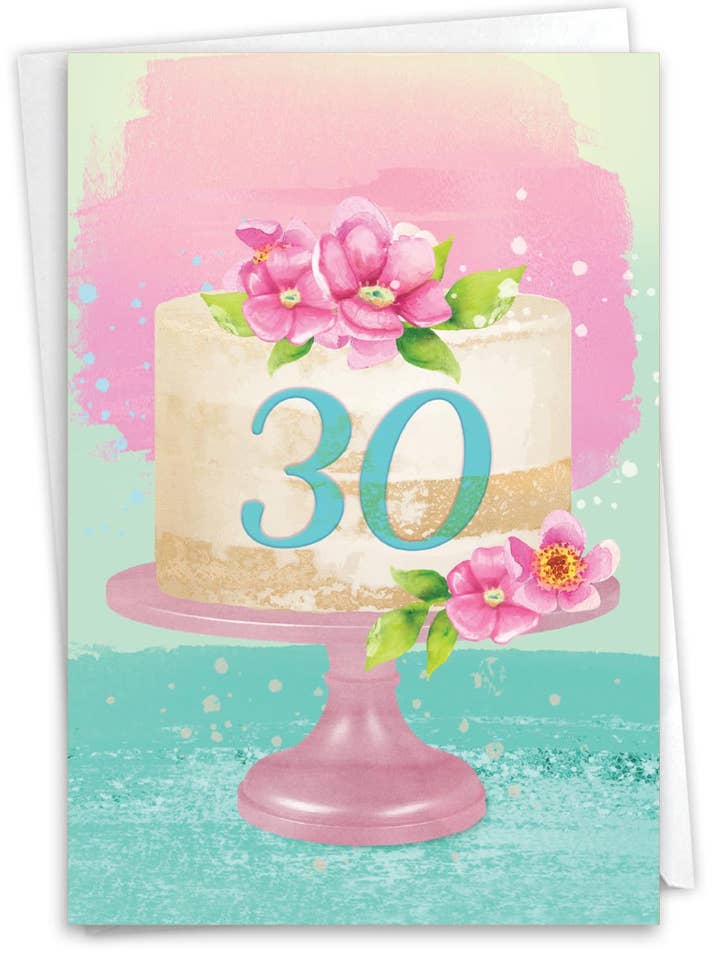 Carte de vœux d'anniversaire - Number Cake 30 pour la vente par NobleWorks