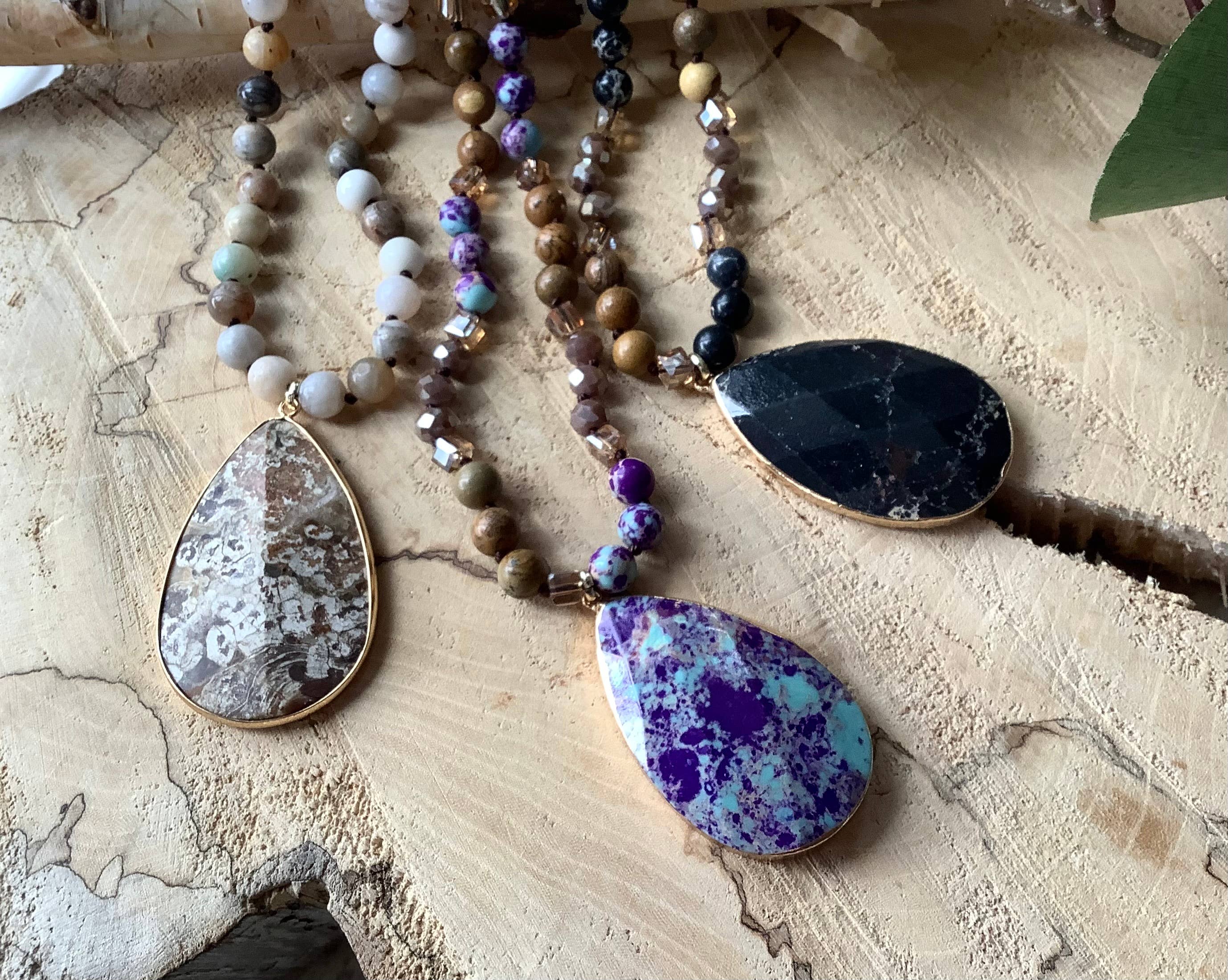 Beautiful Boundaries - Wholesale Pendant/Charm Necklace - Necklace, pendant boho jasper sea sediment necklace4