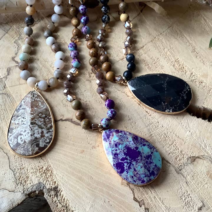 Beautiful Boundaries - Wholesale Pendant/Charm Necklace - Necklace, pendant boho jasper sea sediment necklace4