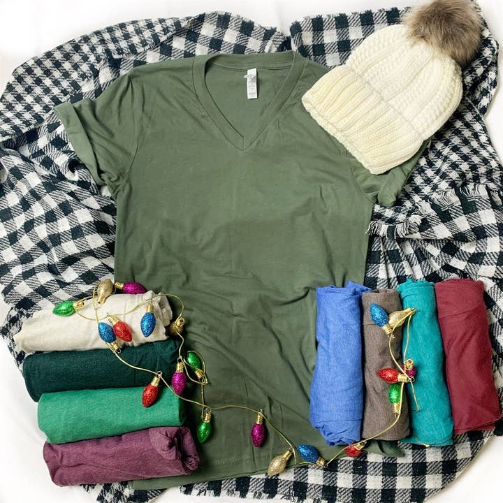 Top Crate - Wholesale Screen Printed T-Shirt - Women's - Custom 2-sided Graphic V-Neck -Your design8