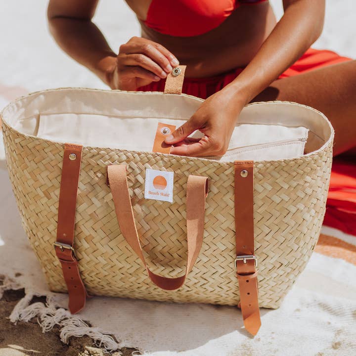 Picnic Time Family of Brands - Wholesale Cooler/Cooler Bag - Hermosa Insulated Woven Seagrass Beach Cooler Bag15