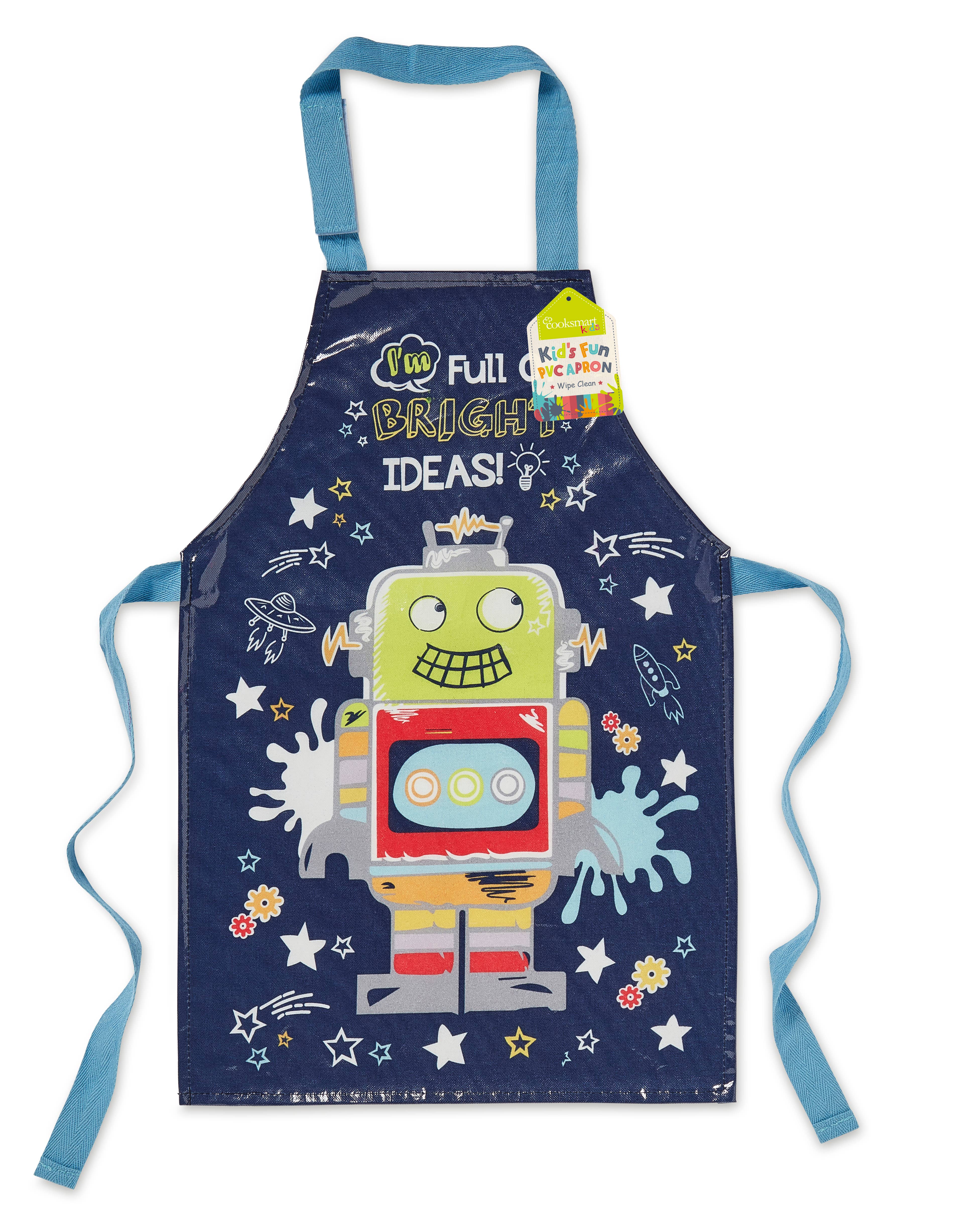 Navy Robot PVC Apron Kids PVC Aprons for wholesale on Faire2