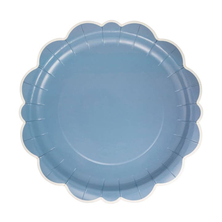 BTL1141 - 10" Blue Scalloped Edge Plates for wholesale by My Mind’s Eye