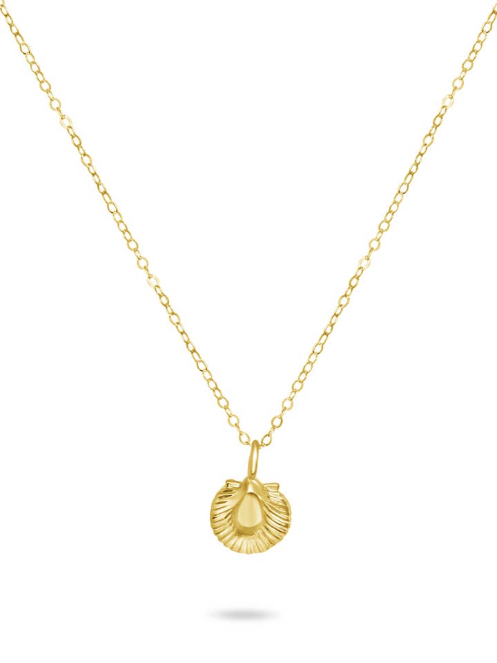 Colar de concha cheia de ouro delicado por atacado de Boy Cherie