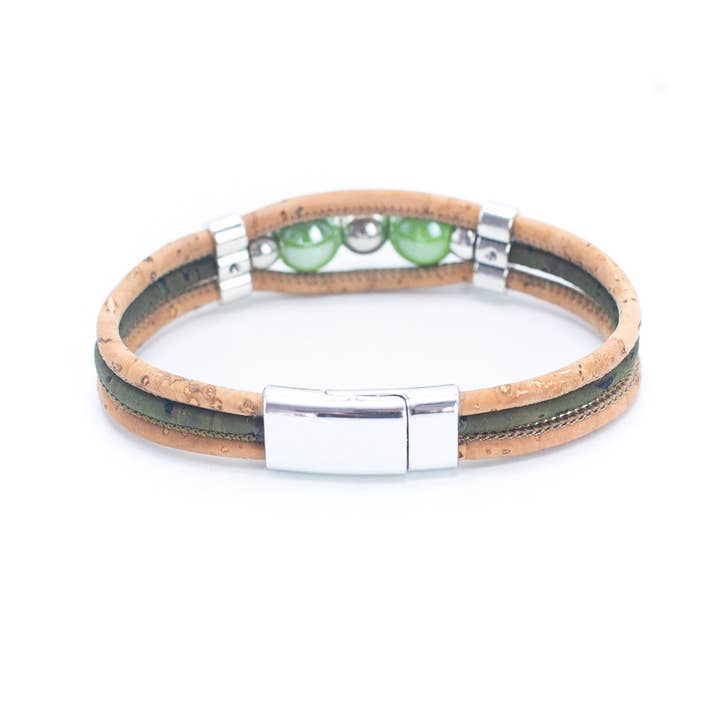 Meninas Bonitas Cork - Wholesale Beaded bracelet - Beaded Handmade Cork Bracelet BR-422-MIX-52