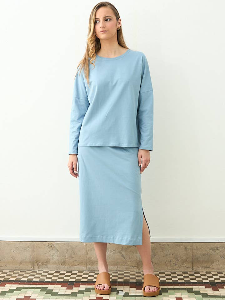 MIDI BLYANTSNEDERDEL BLÅ for engroshandel hos Cottyfish