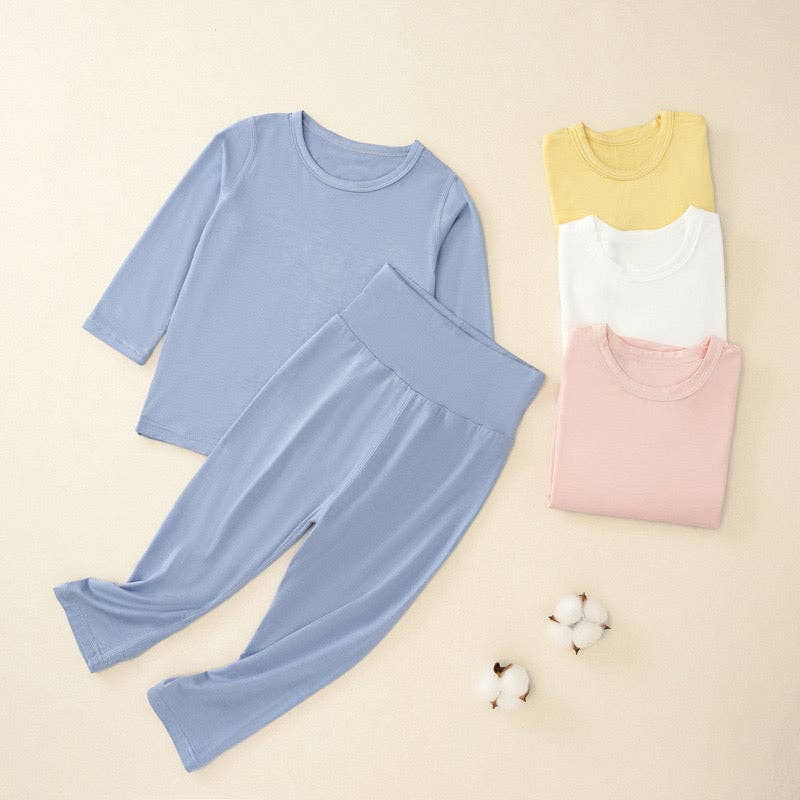 MyKids-USA® – Großhandel Oberteil-&-Hosen-Set – Baby – Baby Unifarben Langarmshirt und Hosen Unterwäsche Sets Pyjamas7