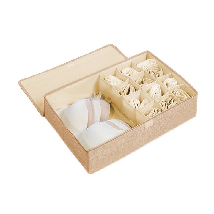 SOGA Beige Flip Top Underwear Storage Box for wholesale by SOGA International Pty Ltd