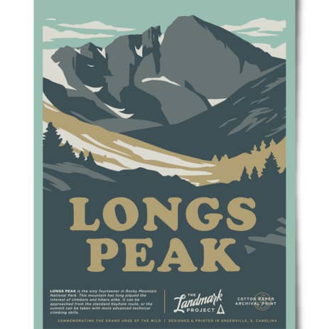 Longs Peak - 12x16 Poster for wholesale by The Landmark Project