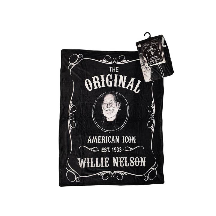 Willie Nelson Bettdecke, schwarz-weiß, von Established für den Großhandel von MID-SOUTH PRODUCTS
