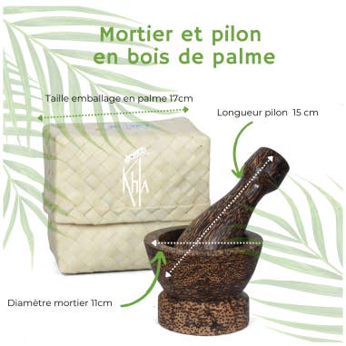 Khla - L'épicerie du Mékong - Wholesale Mortar & Pestle - Palm mortar (medium)2
