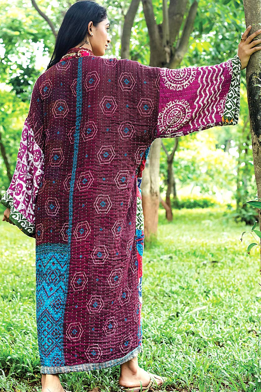 Sevya Handmade - Wholesale Robe - Women's - Kantha Kimono Robe2