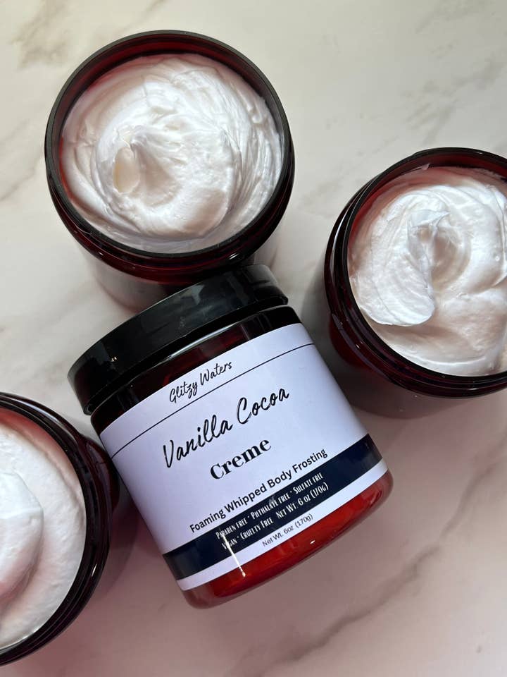 Vanilla Cocoa Creme Whipped Soap for wholesale by Glitzy Waters