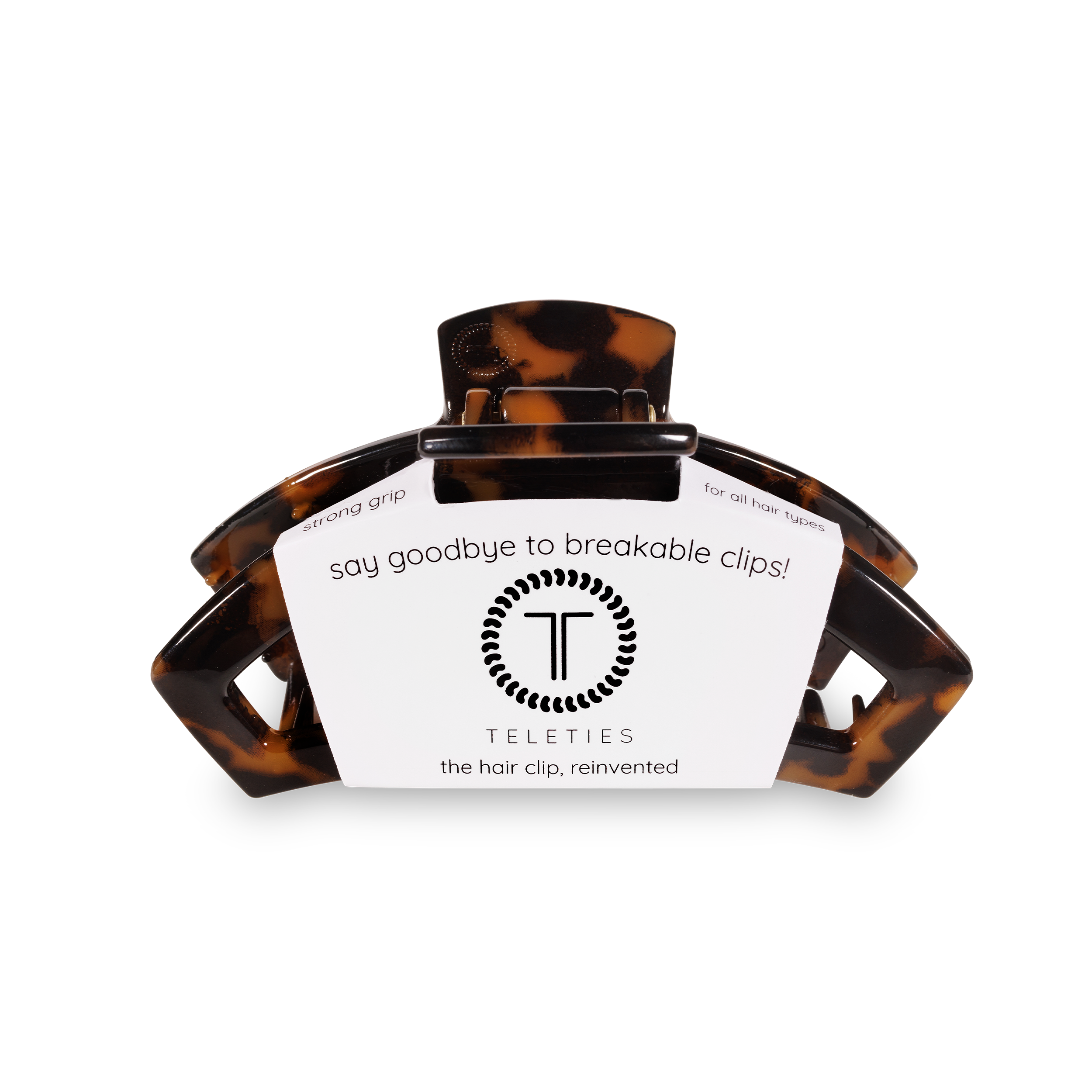 TELETIES - Wholesale Hair Clip - Women's - Open Hair Clip | Medium | Tortoise 1