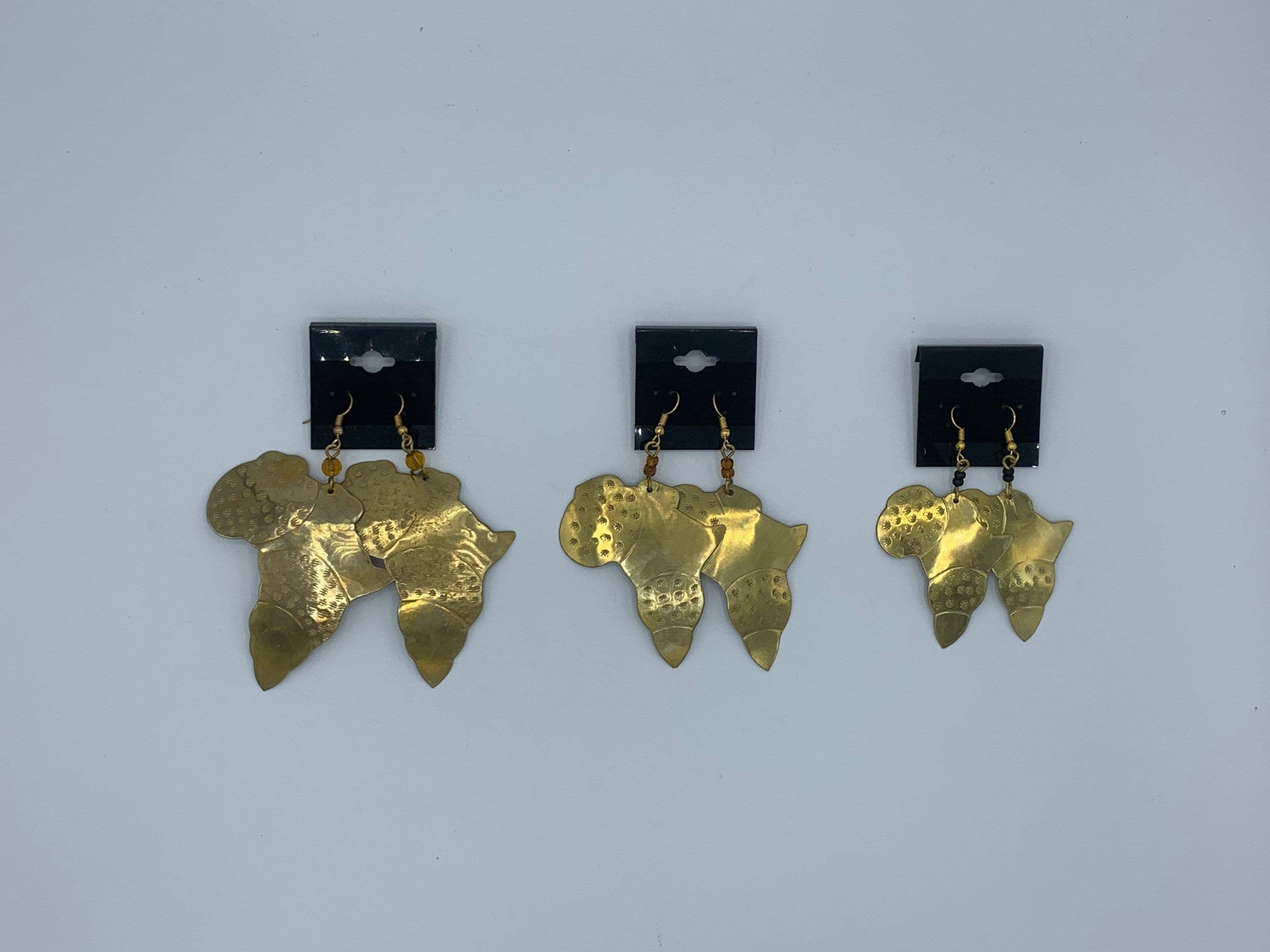 KENYAN SAFARI DESIGNS - Venta al por mayor Pendientes colgantes - Pendientes de latón con diseño del mapa de África4