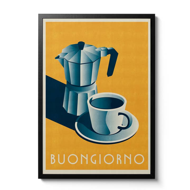 Buongiorno 'Good Morning' Coffee Print for wholesale by Telegramme Paper Co.