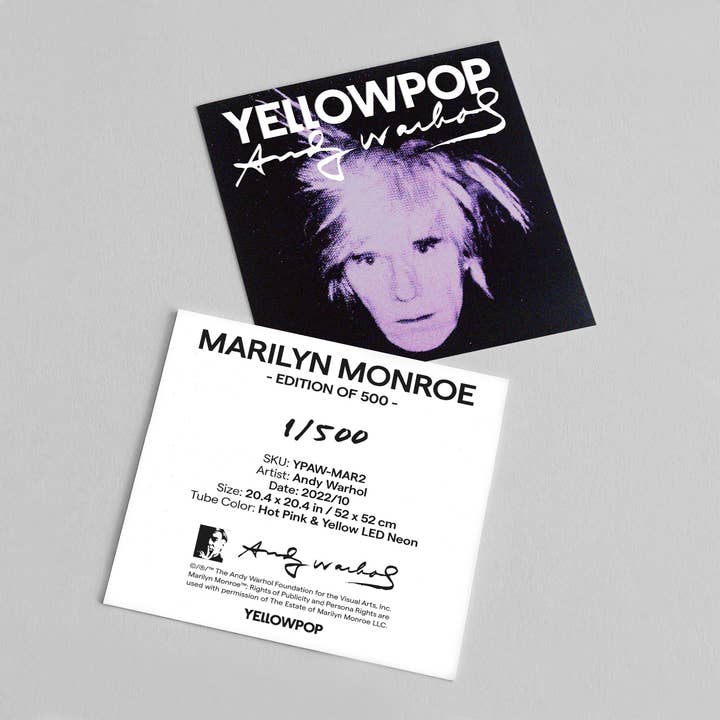 Yellowpop - Wholesale Neon Sign - Marilyn Monroe Small by Andy Warhol - LED neon sign