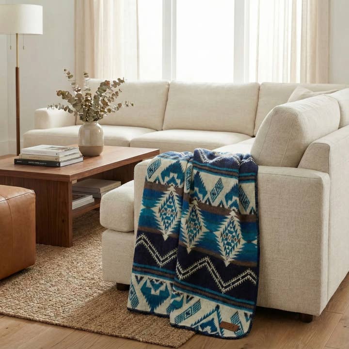 Alpaca Threadz – wholesale Prydnadsfilt – Andean Alpaca Ullfilt - Koboltblå1