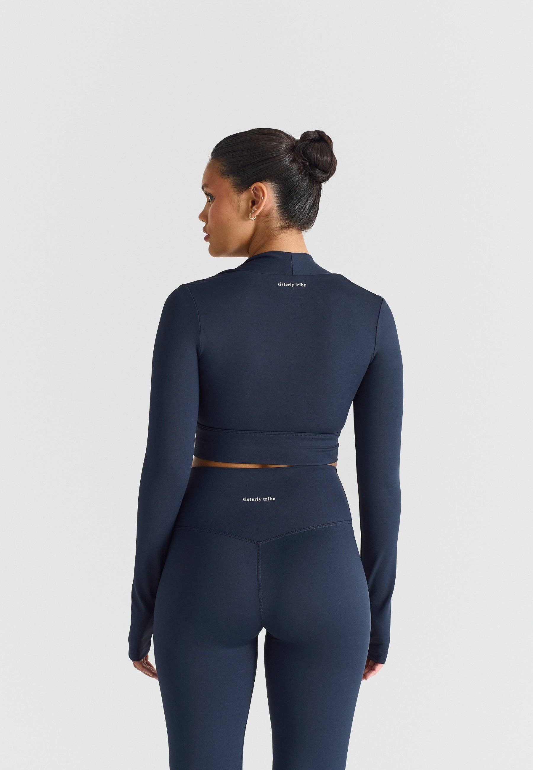Sisterly Tribe - Wholesale Athletic Top - Women's - Softsculpt Bolero Long Sleeve Top - Navy1