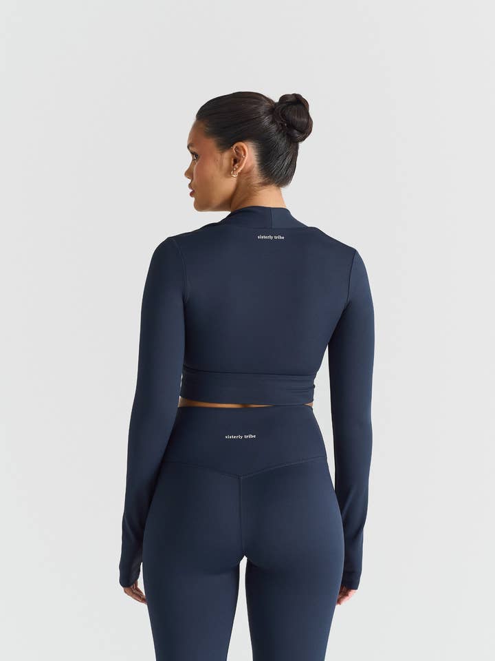 Sisterly Tribe - Wholesale Athletic Top - Women's - Softsculpt Bolero Long Sleeve Top - Navy1