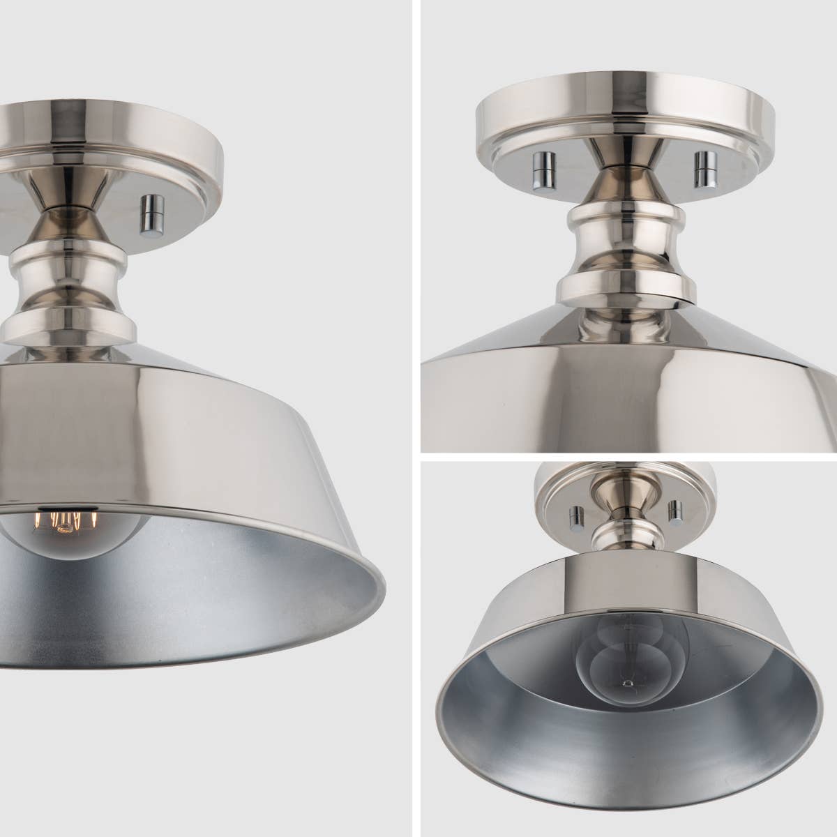 Brio Lighting - Wholesale Chandelier/Hanging Light - Sale - Bola 1-Light Nickel Semi Flushmount Ceiling Light3