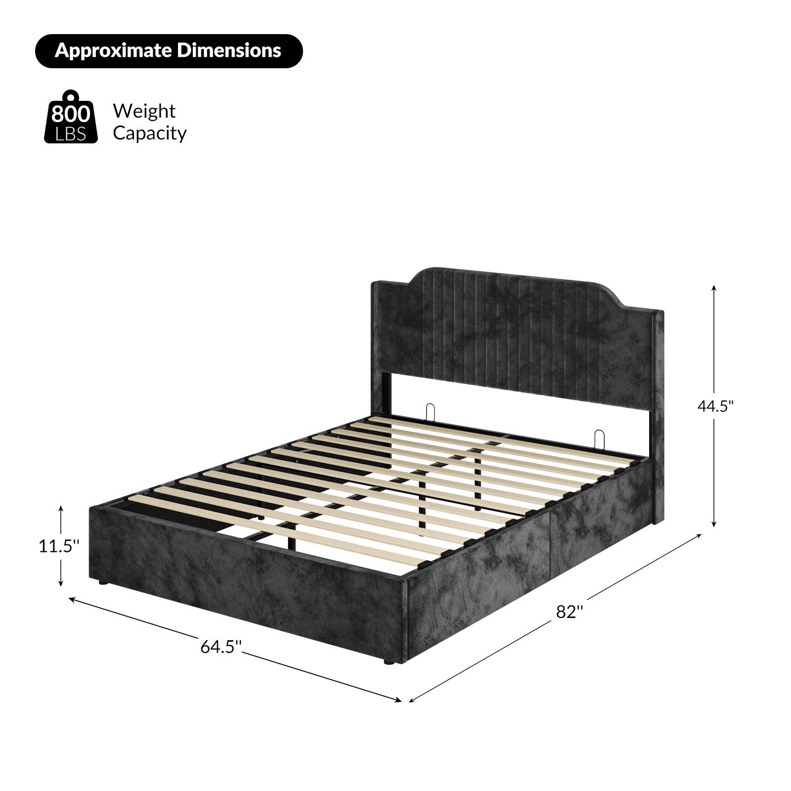 Karat Home - Wholesale Bed - Stuart Hydraulic Lift Up Platform Queen Bed10