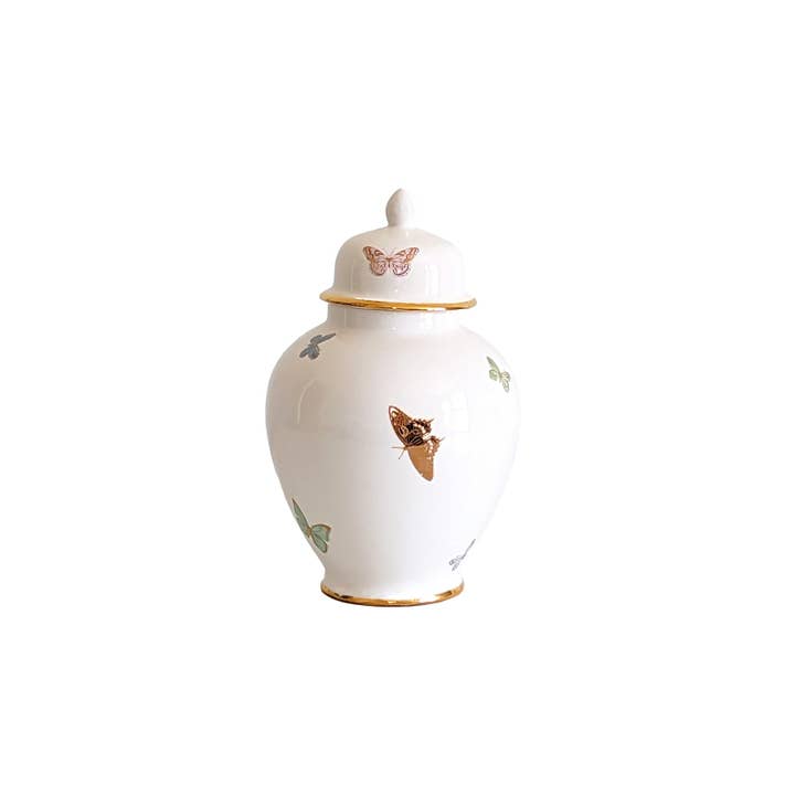 Lo Home | Ruby Clay - Wholesale Decorative Jar - Gilded Butterflies Ginger Jars3