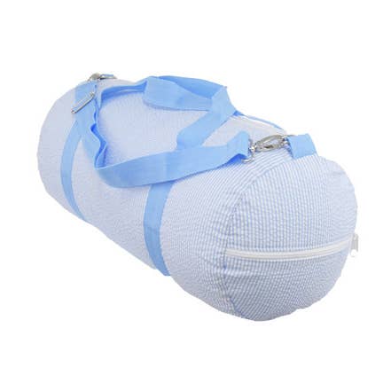 Baby Blue Seersucker Weekend Duffel | Mint for wholesale by Mint
