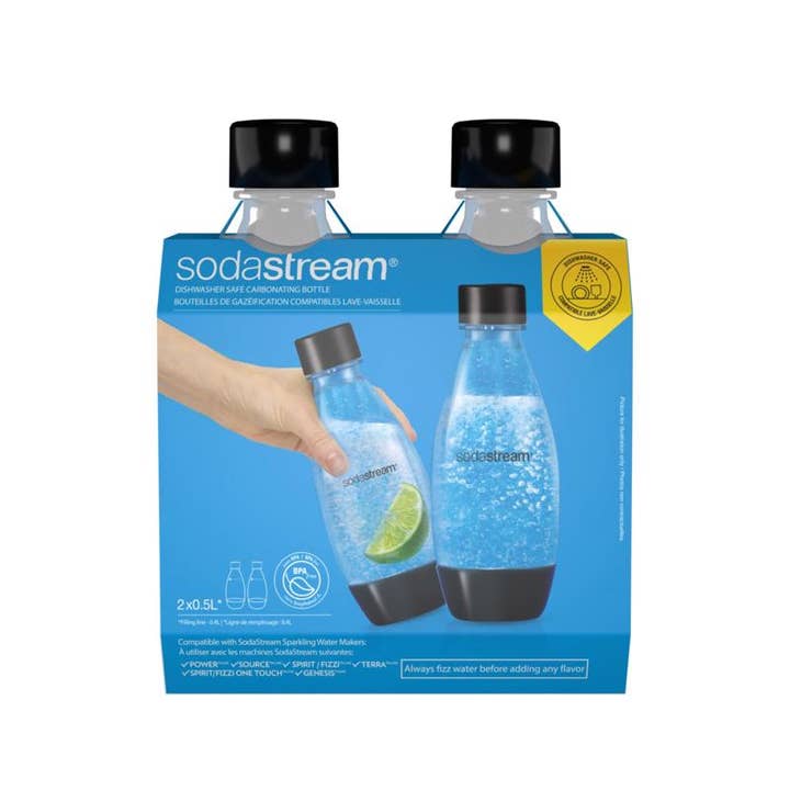 Everyday Supply Co - Wholesale Kitchen Appliance - SODASTREAM - SodaStream Clear 0.5 L Carbonator Bottle 2 pk