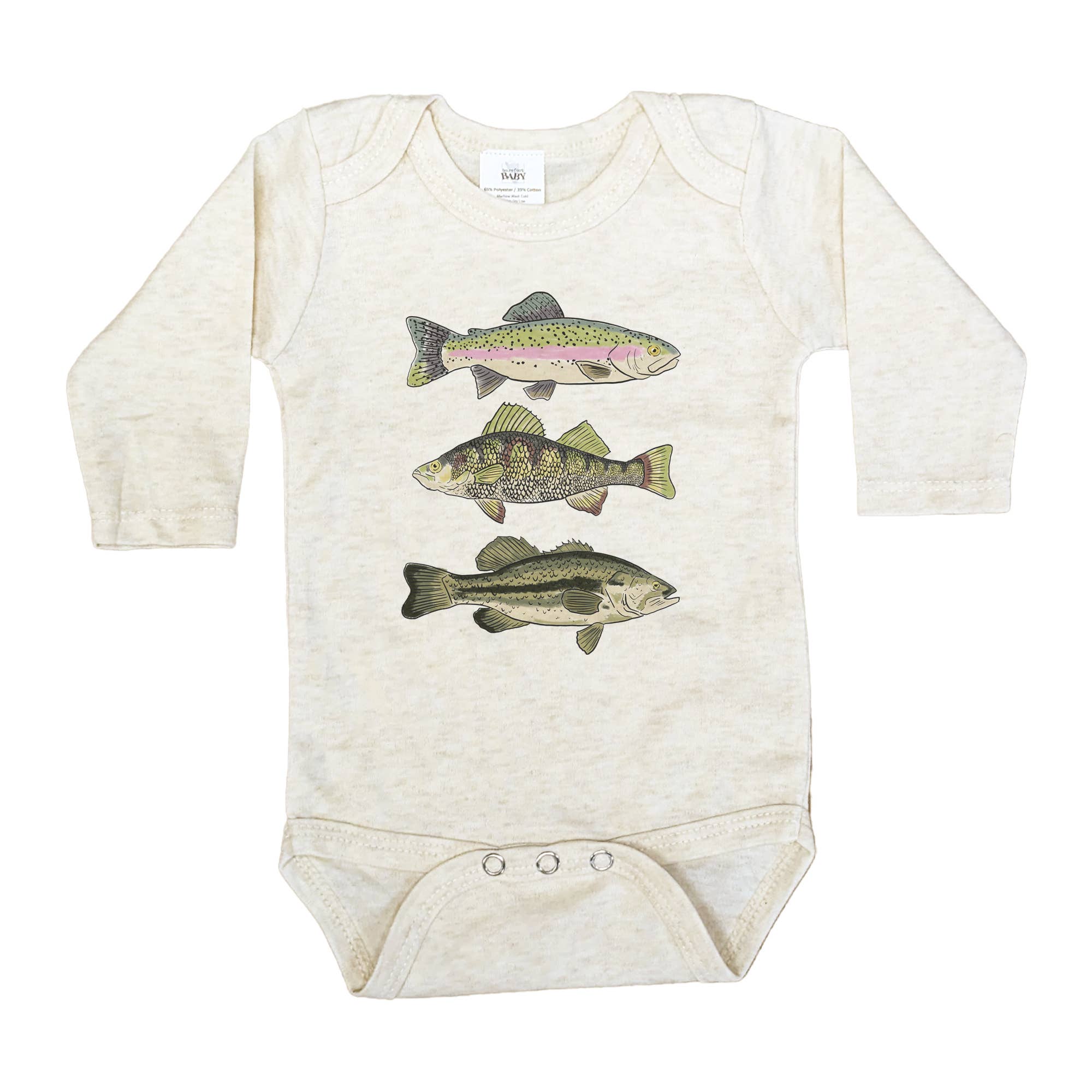 Barefoot Baby – wholesale Bodysuit (non-footed) – Baby – Three Fish Summer Baby Bodysuit Outdoor Clothes Fishing kid1