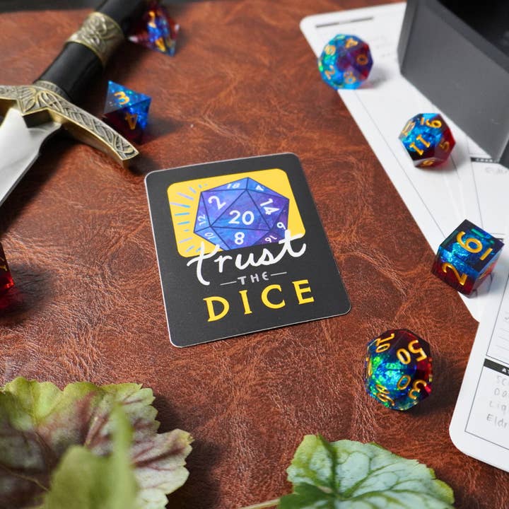 Minva Tabletop Design Co - Wholesale Sticker - Trust the Dice Sticker2