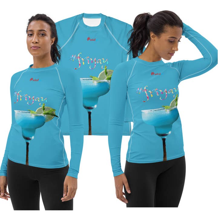 Blusa de ginástica feminina #friyay Rashguard de mangas compridas. Yo malvado. por atacado de WickedYo