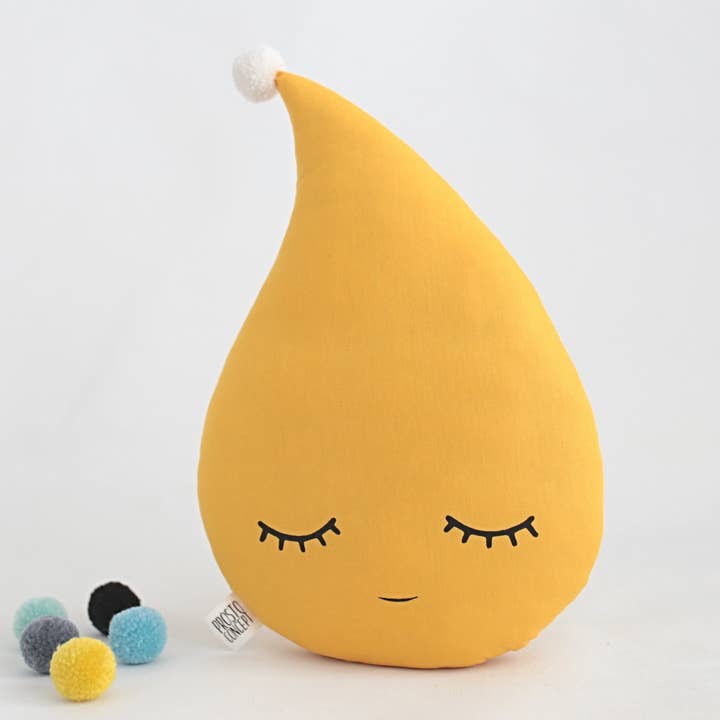 Sleepy Mustard Yellow Raindrop Cushion for wholesale by ProstoConcept