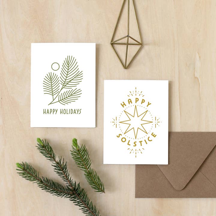 Worthwhile Paper - Wholesale Season's Greetings Card - Happy Solstice Wheel Card2