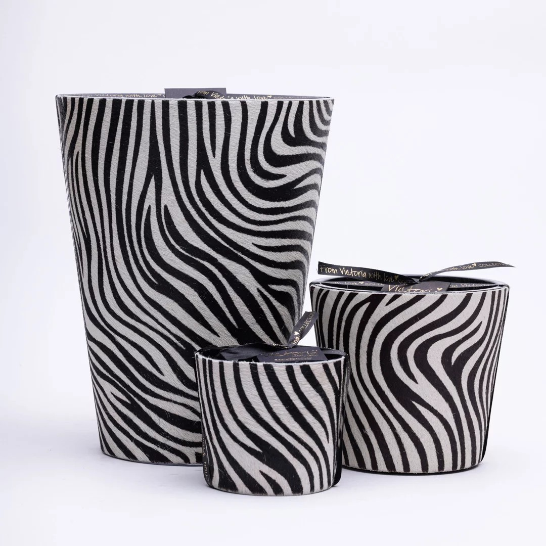 Sable Decorative Scented Design Candle - Zebra Black for wholesale on Faire5