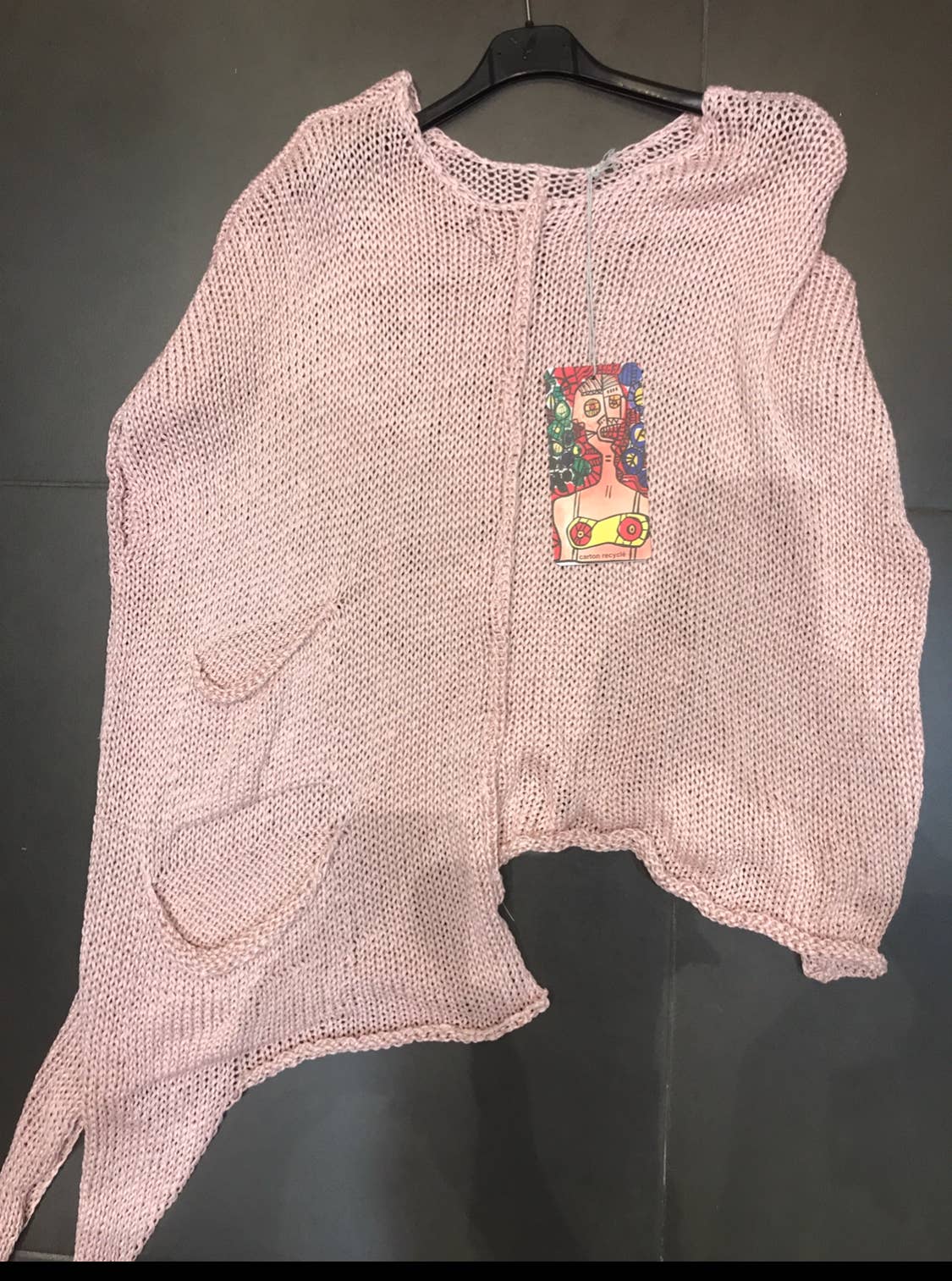 la maison des fibres naturelles – wholesale Tunikatröja - Dam – Asymmetrisk bomullströja med dekorativ knut 1516, 100 % bomull8