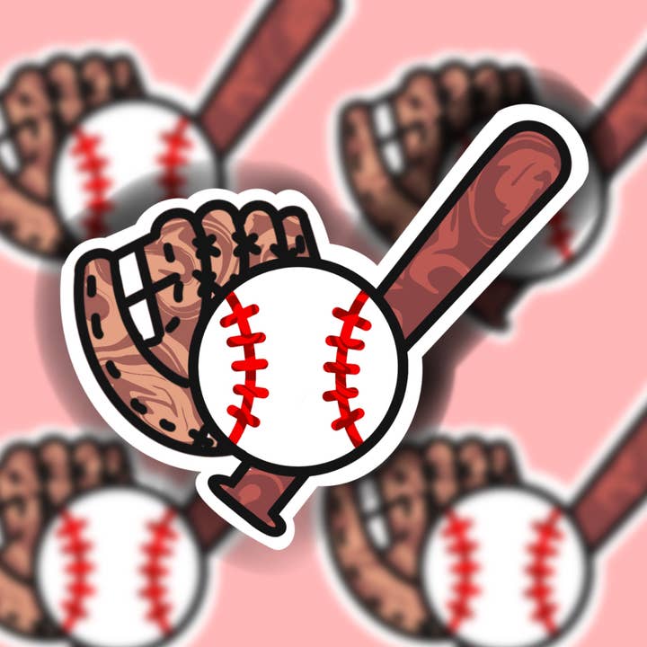 Autocollant Imperméable Baseball Tie Dye (Régulier ou Mini) pour la vente par Buzz Tie Dye Creations