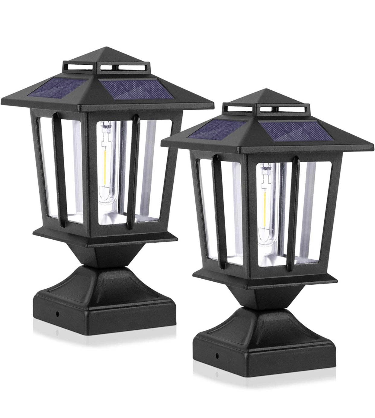 OutdoorSolarOutlet – wholesale Outdoor/lawn light – SmartYard Metal Solar Post Lights 4X4 Outdoor, Waterproof Fence Post Lights 2 Pack0