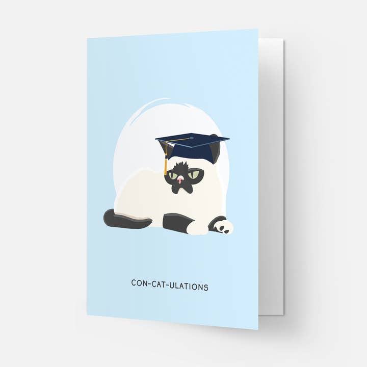 Kaart Blanche - Wholesale Graduation Card - Cat grad - greeting card1