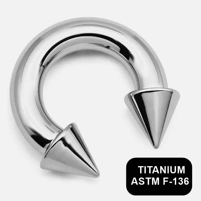 Bodytrend - Wholesale Nose Ring - TITANIUM - Cone Circular Barbell Big Gauge 1