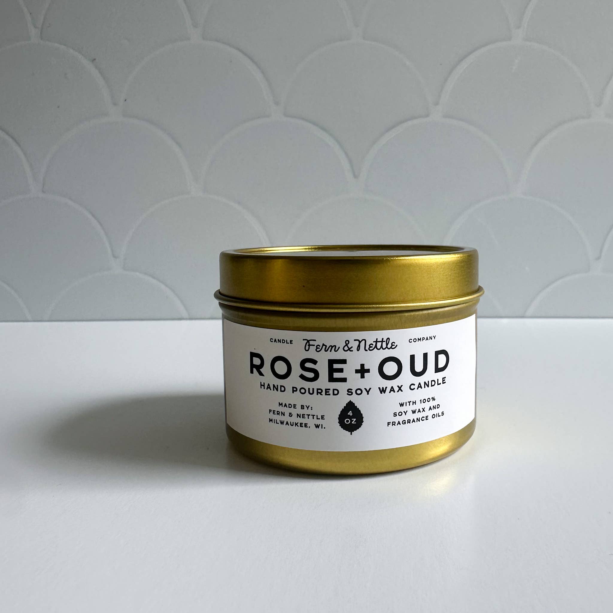 Fern and Nettle - Wholesale Jar/Filled Candle - Rose+Oud Soy Wax Candle0