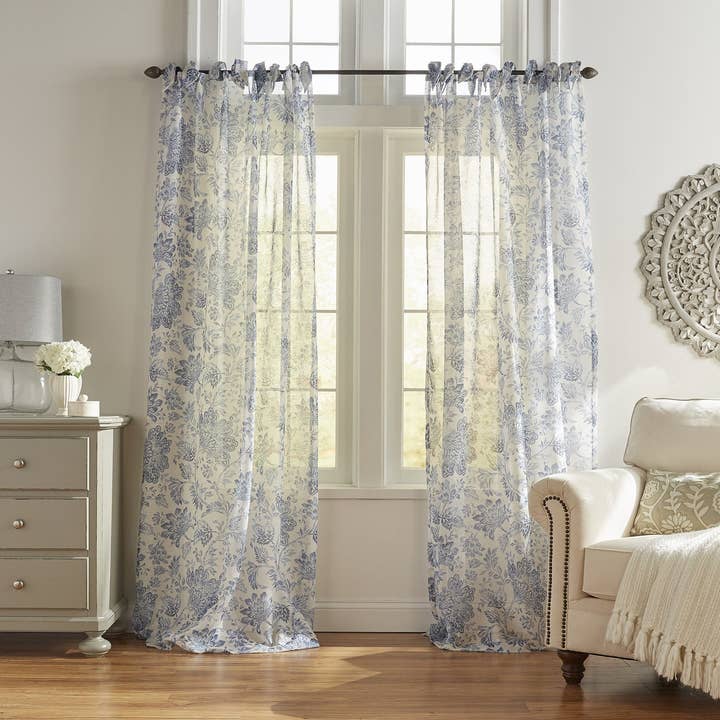 Threadmade Home - Wholesale Curtain - Westport Floral Tie-Top Sheer Window Curtain6