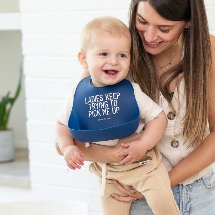 Blue Ladies Pick Me Up Wonder Bib for wholesale on Faire
