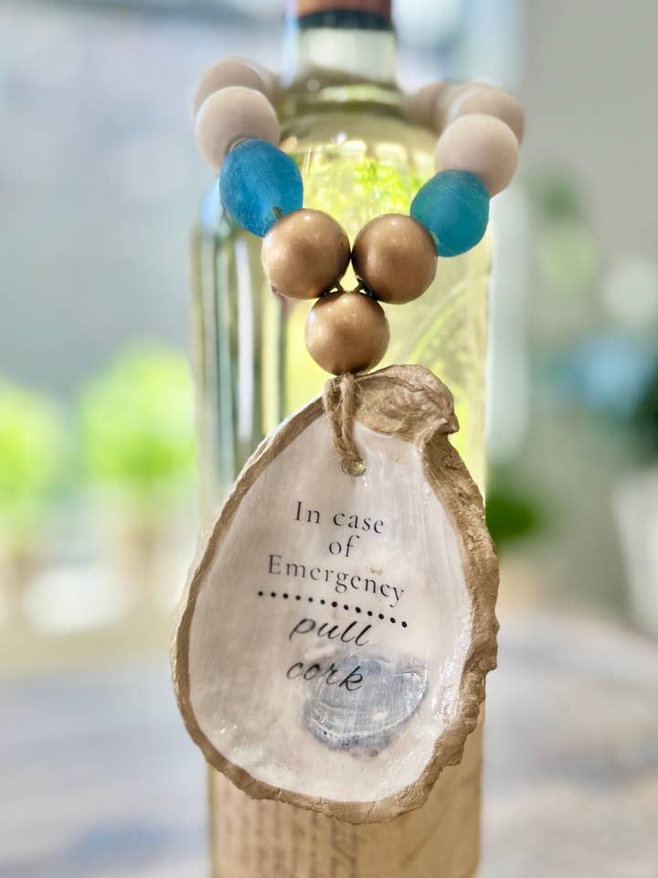 In Case of Emergency / Pull Cork - Beaded Bottle Charm for wholesale by Coast and Cork