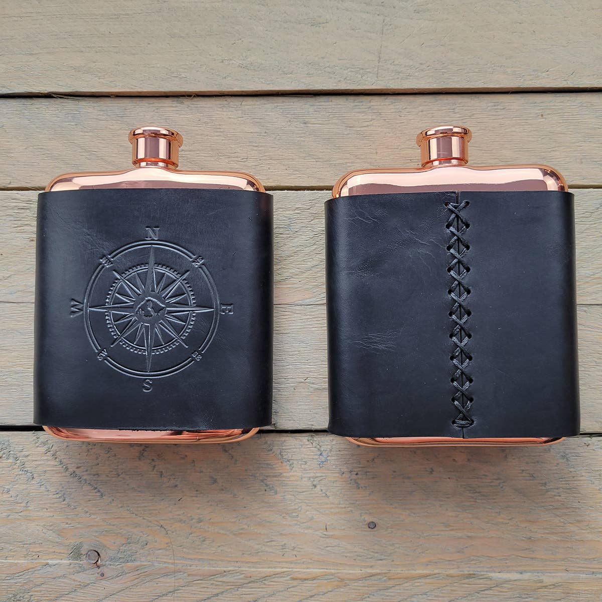 Orcas Island Leather Goods - Wholesale Flask - Leather-Wrapped Flasks5