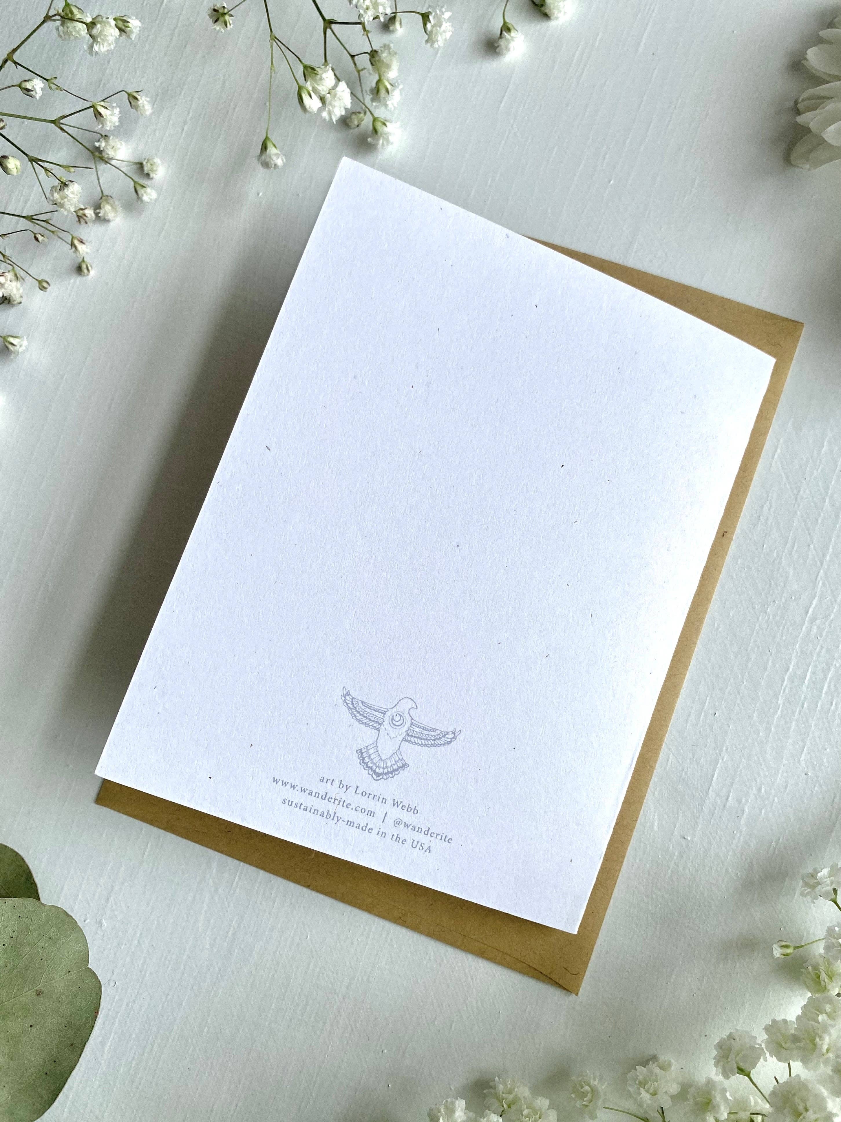 Wanderite - Wholesale Everyday Greeting Card - Echinacea + Bees Blank Card3