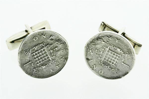 Makers & Providers - Wholesale Cufflinks - Sterling Silver One Penny Cufflinks