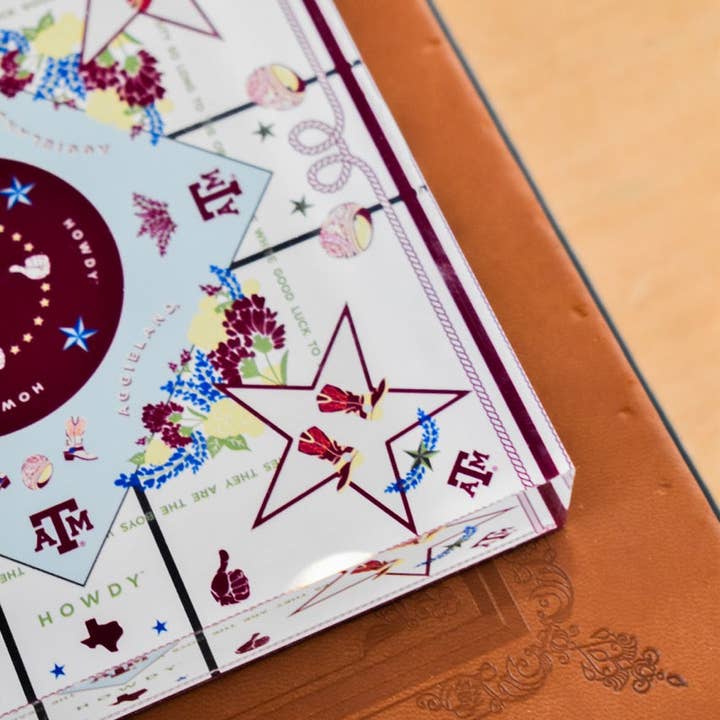 Saturday Silks - Wholesale Decorative Tabletop Object - Texas A&M Aggies Acrylic Block Art3