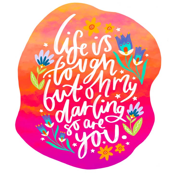 Livet er hårdt klistermærke *NY* for engroshandel hos The Sunshine Bindery